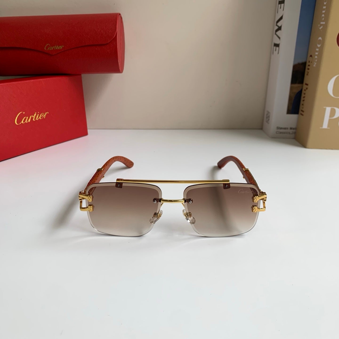 Cartier Fashion Brown Lens Sunglasses for Men & Women - 465742 - detail image 5