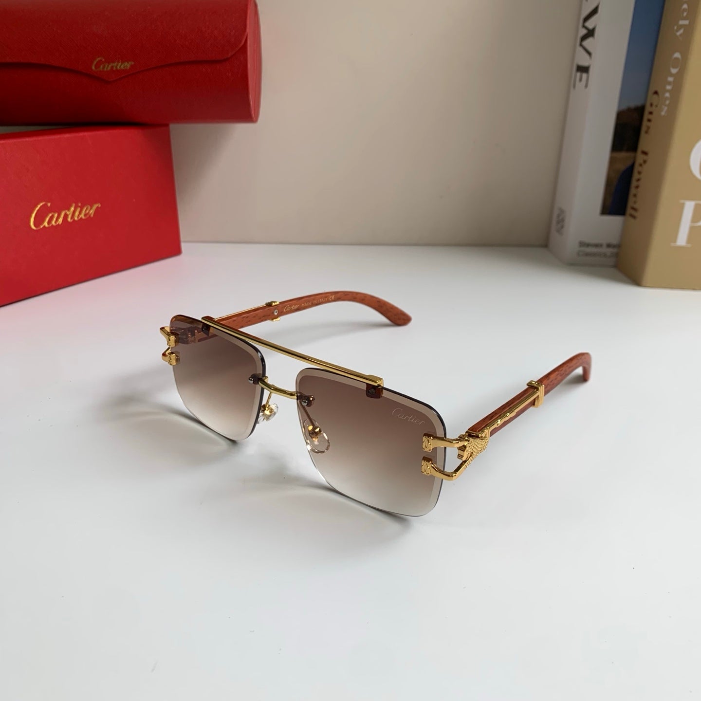 Cartier Fashion Brown Lens Sunglasses for Men & Women - 465742 - detail image 2