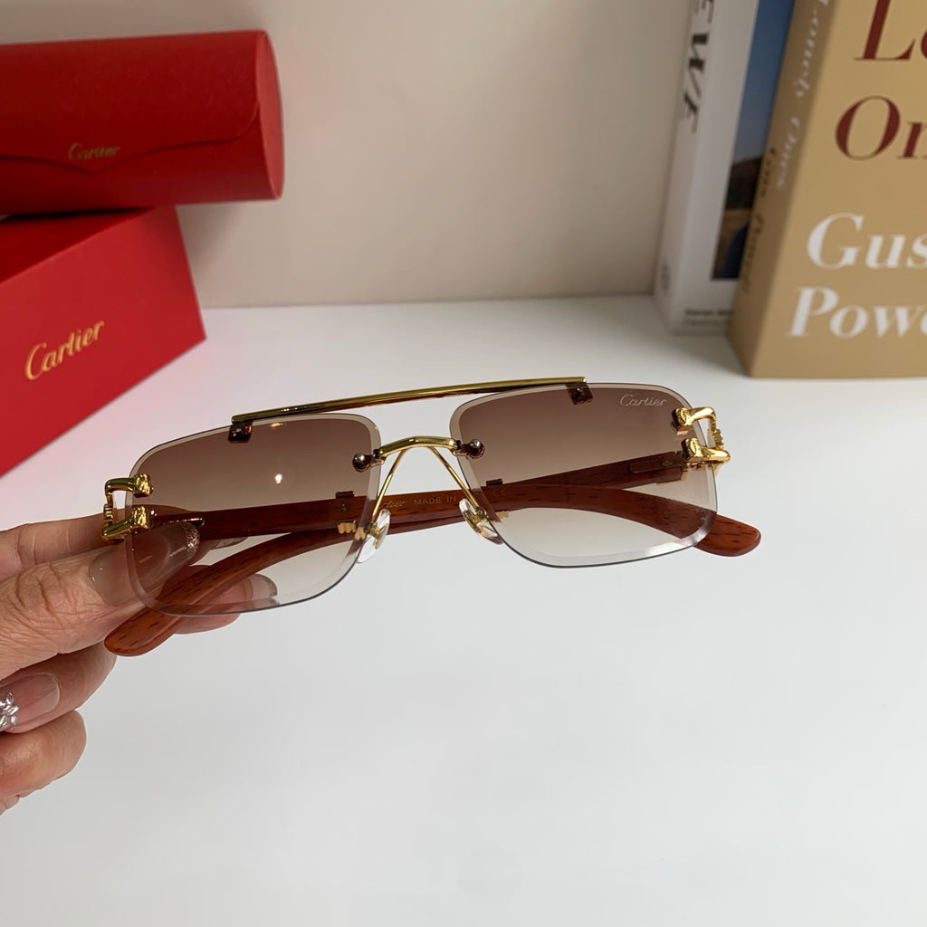 Cartier Fashion Brown Lens Sunglasses for Men & Women - 465742 - detail image 3