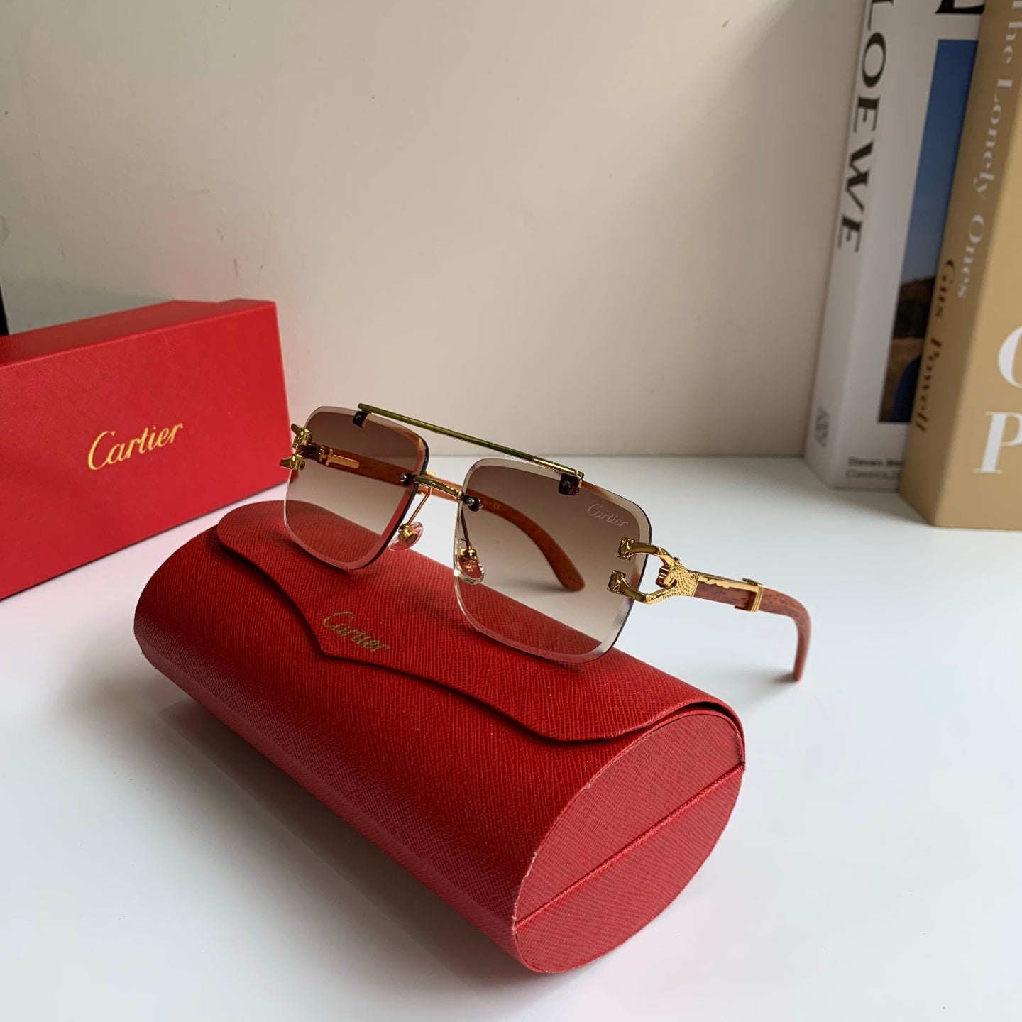 Cartier Fashion Brown Lens Sunglasses for Men & Women - 465742 - detail image 4