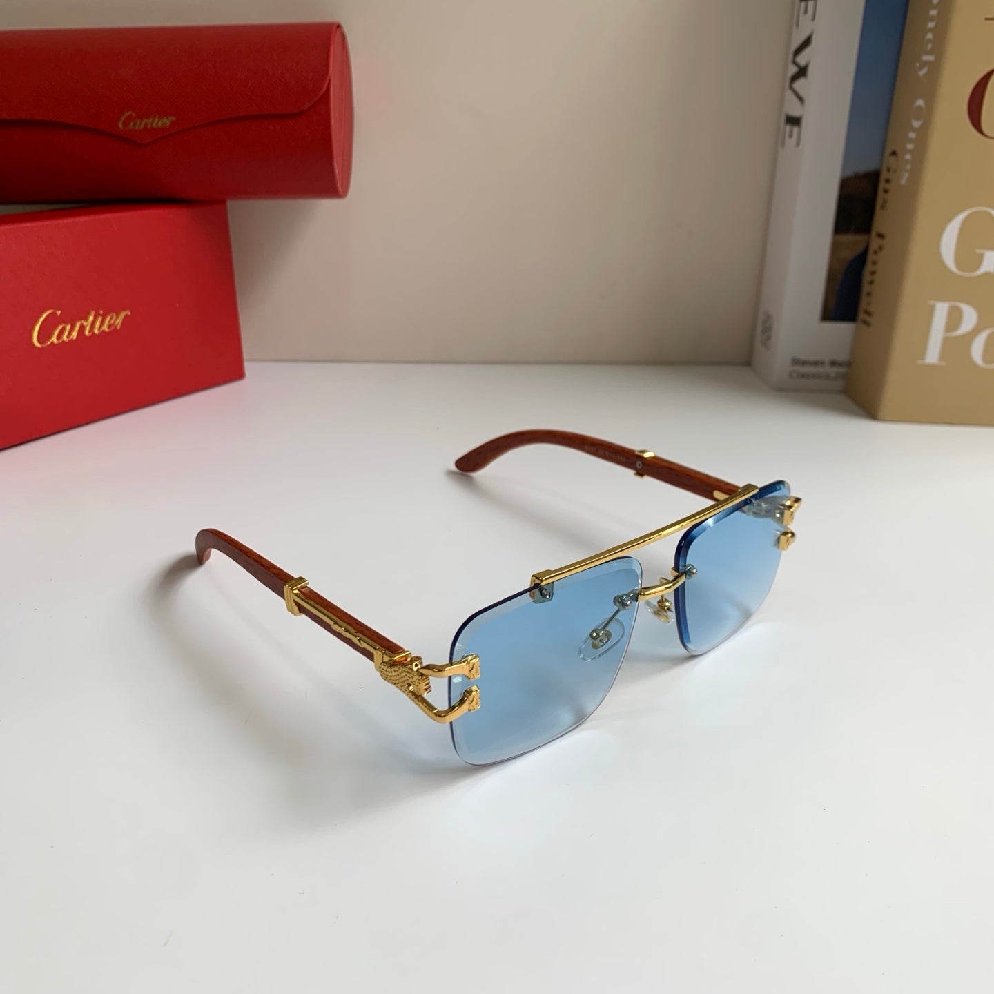 Cartier Fashion Blue Lens Sunglasses for Men & Women - 465743