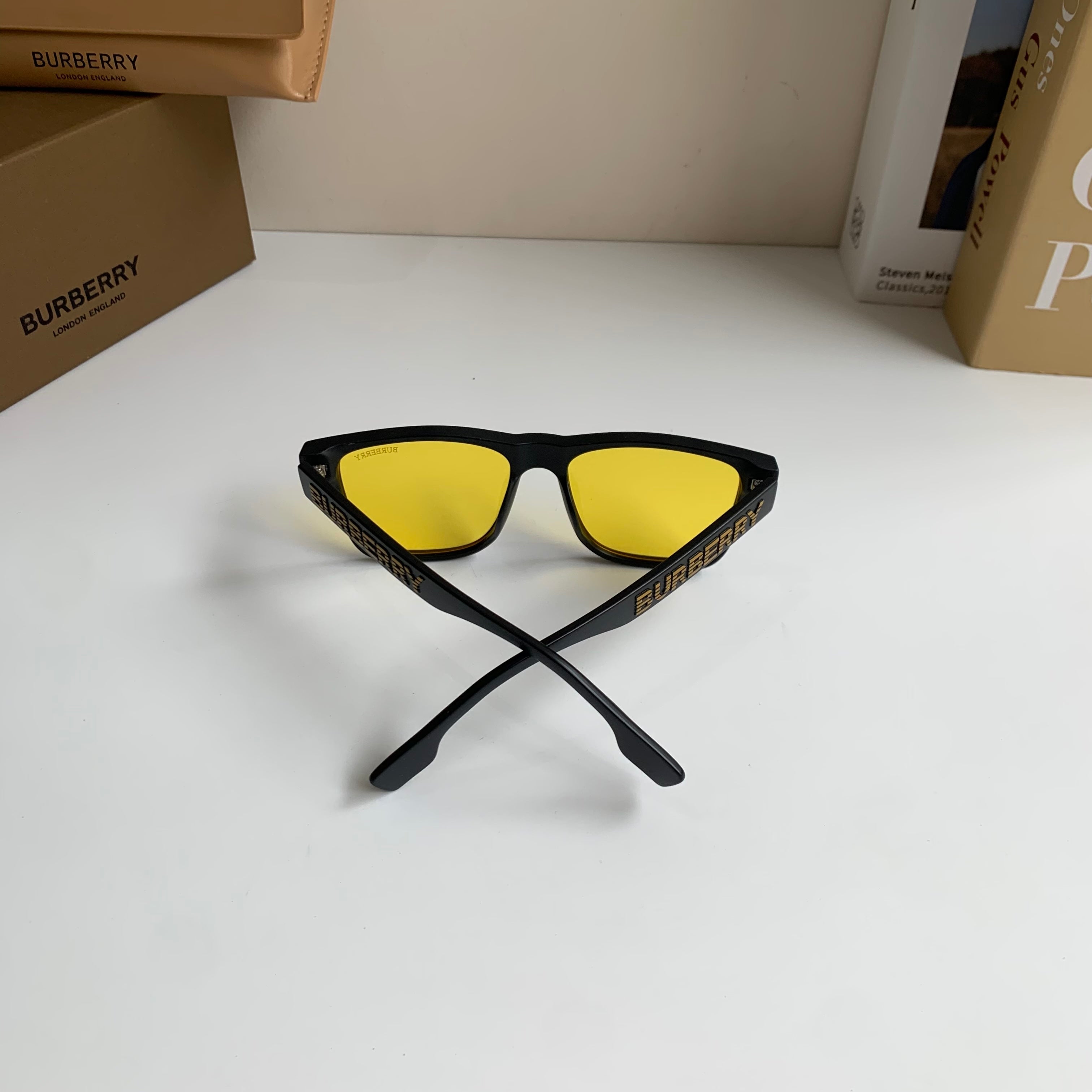 Burberry Square Yellow Lens Sunglasses for Men & Women - detail image 8