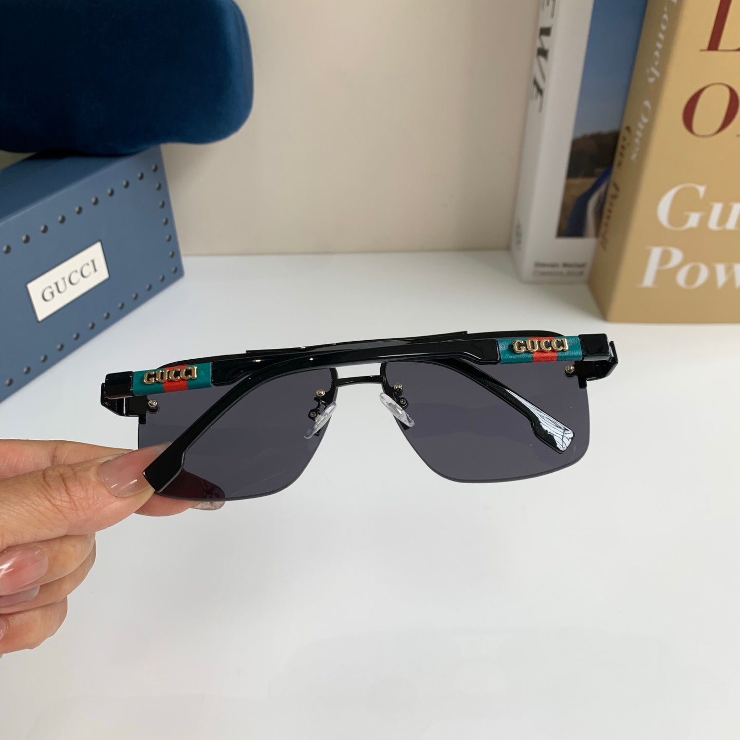 Gucci Metal Square Silver Lens Sunglasses for Men & Women - 464947 - detail image 9