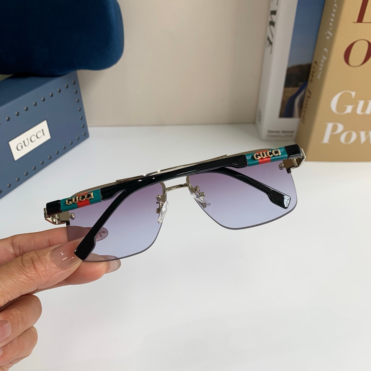 Gucci Metal Square Silver Lens Sunglasses for Men & Women - 464948 - detail image 8