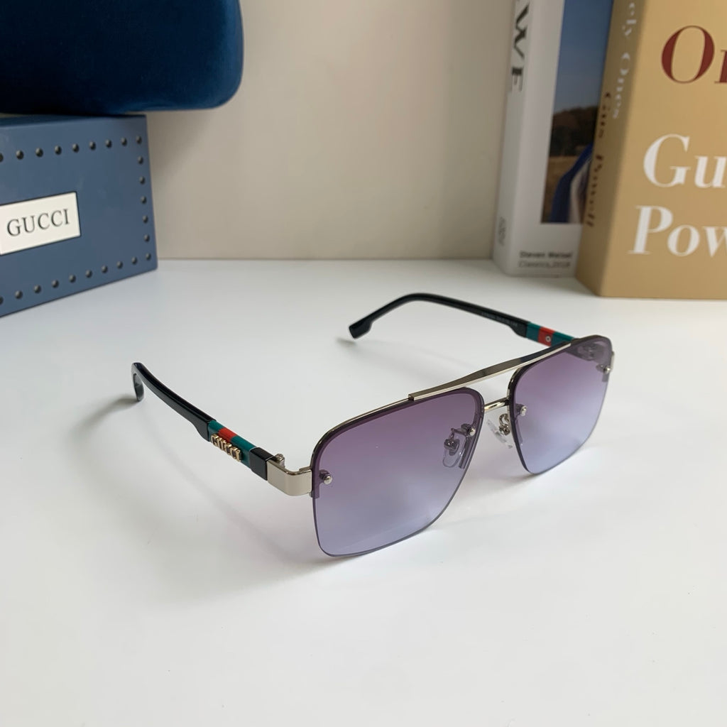 Gucci Metal Square Silver Lens Sunglasses for Men & Women - 464948
