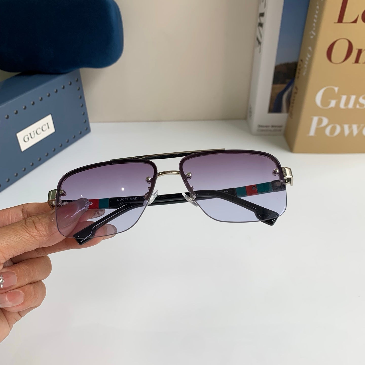 Gucci Metal Square Silver Lens Sunglasses for Men & Women - 464948 - detail image 3