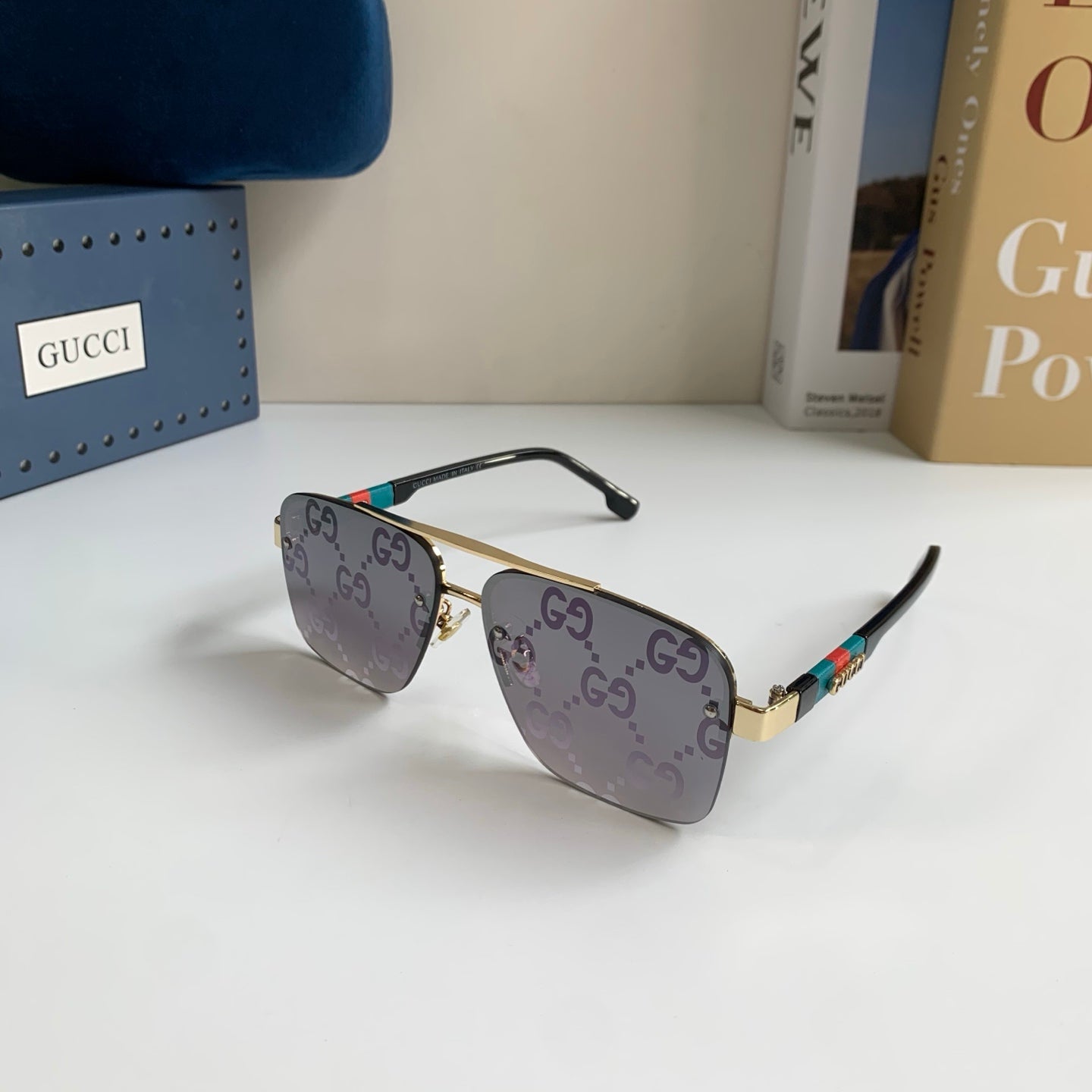 Gucci Metal Square Silver Lens Sunglasses for Men & Women - 464949 - detail image 2