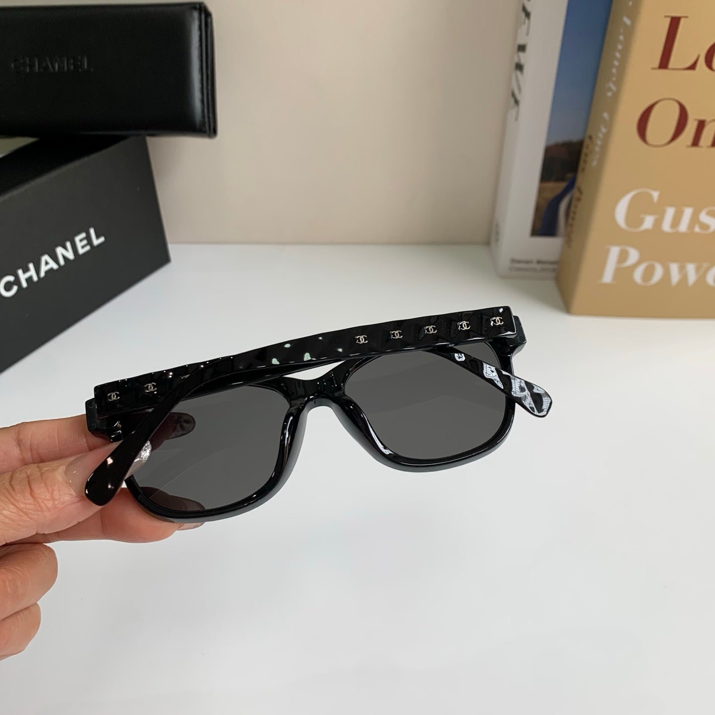 Chanel Blue-Light Fashion Black Lens Sunglasses for Men & Women - detail image 6