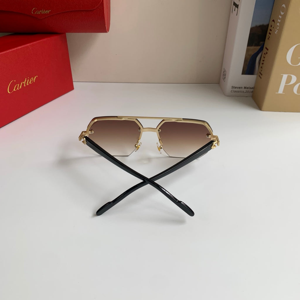 Cartier Square Brown Lens Sunglasses for Men & Women - detail image 8