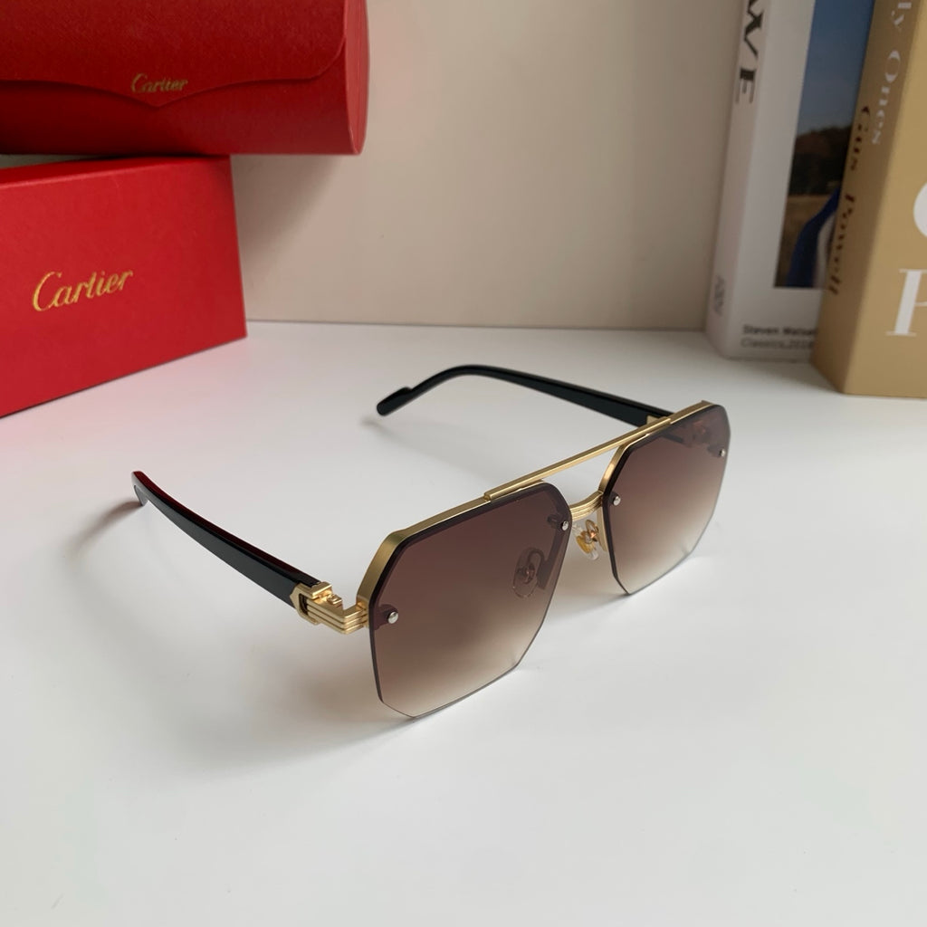 Cartier Square Brown Lens Sunglasses for Men & Women