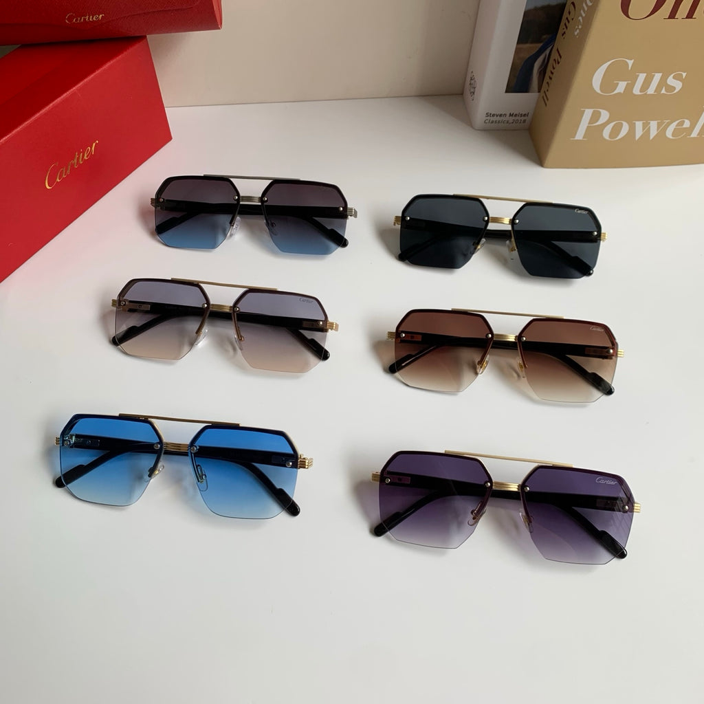 Cartier Square Blue Lens Sunglasses for Men & Women - detail image 9