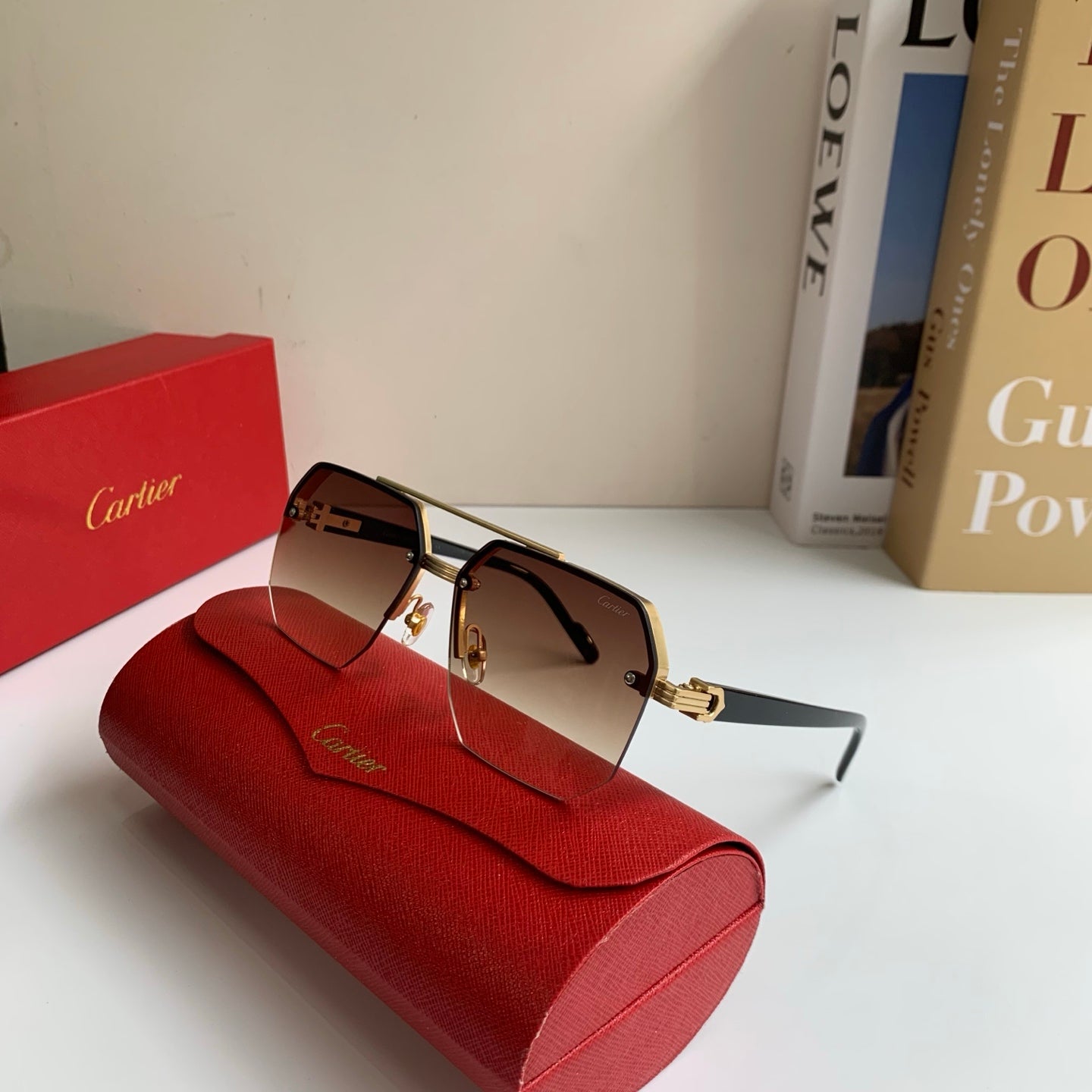Cartier Square Brown Lens Sunglasses for Men & Women - detail image 5