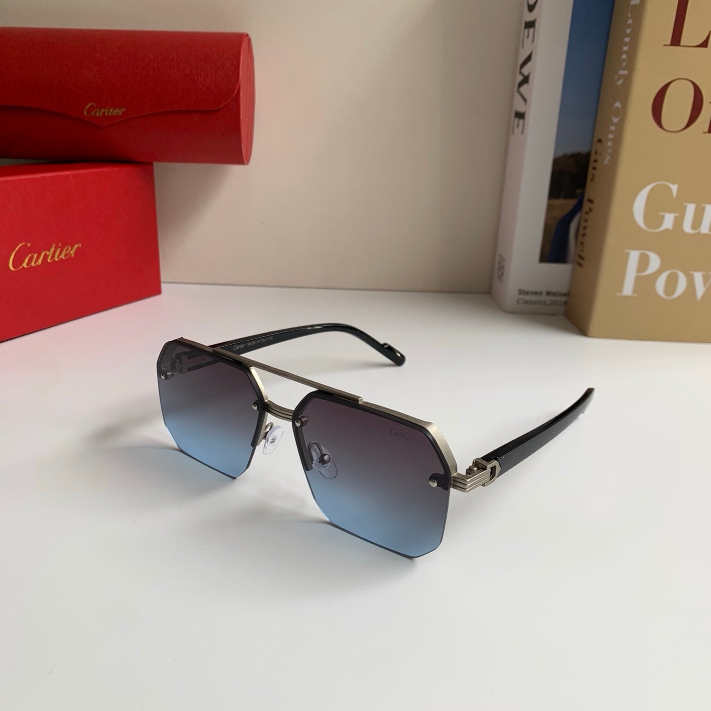 Cartier Square Silver Lens Sunglasses for Men & Women - 487399 - detail image 2