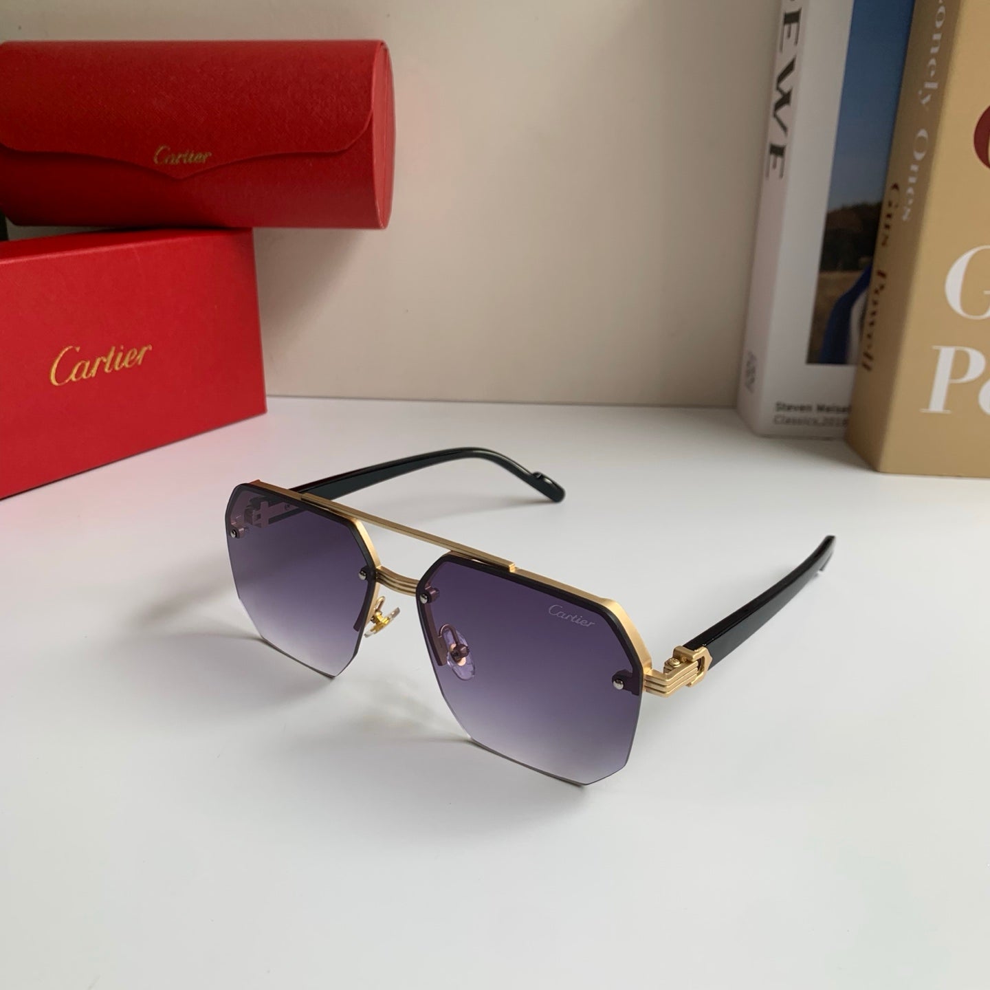 Cartier Square Silver Lens Sunglasses for Men & Women - 487400 - detail image 2