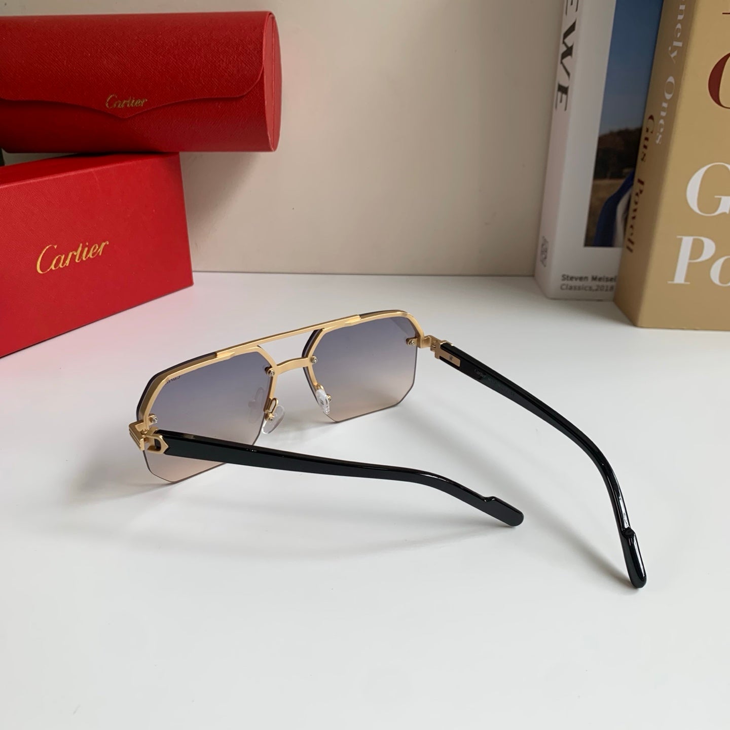 Cartier Square Silver Lens Sunglasses for Men & Women - 487401 - detail image 6