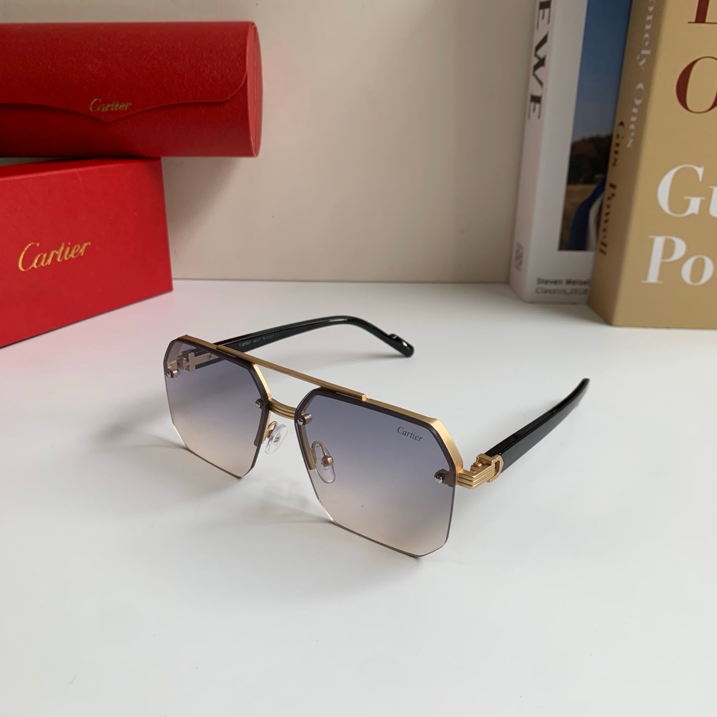 Cartier Square Silver Lens Sunglasses for Men & Women - 487401 - detail image 2