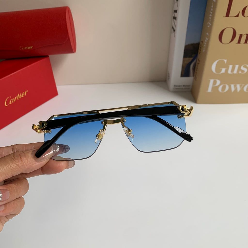 Cartier Square Blue Lens Sunglasses for Men & Women - detail image 7