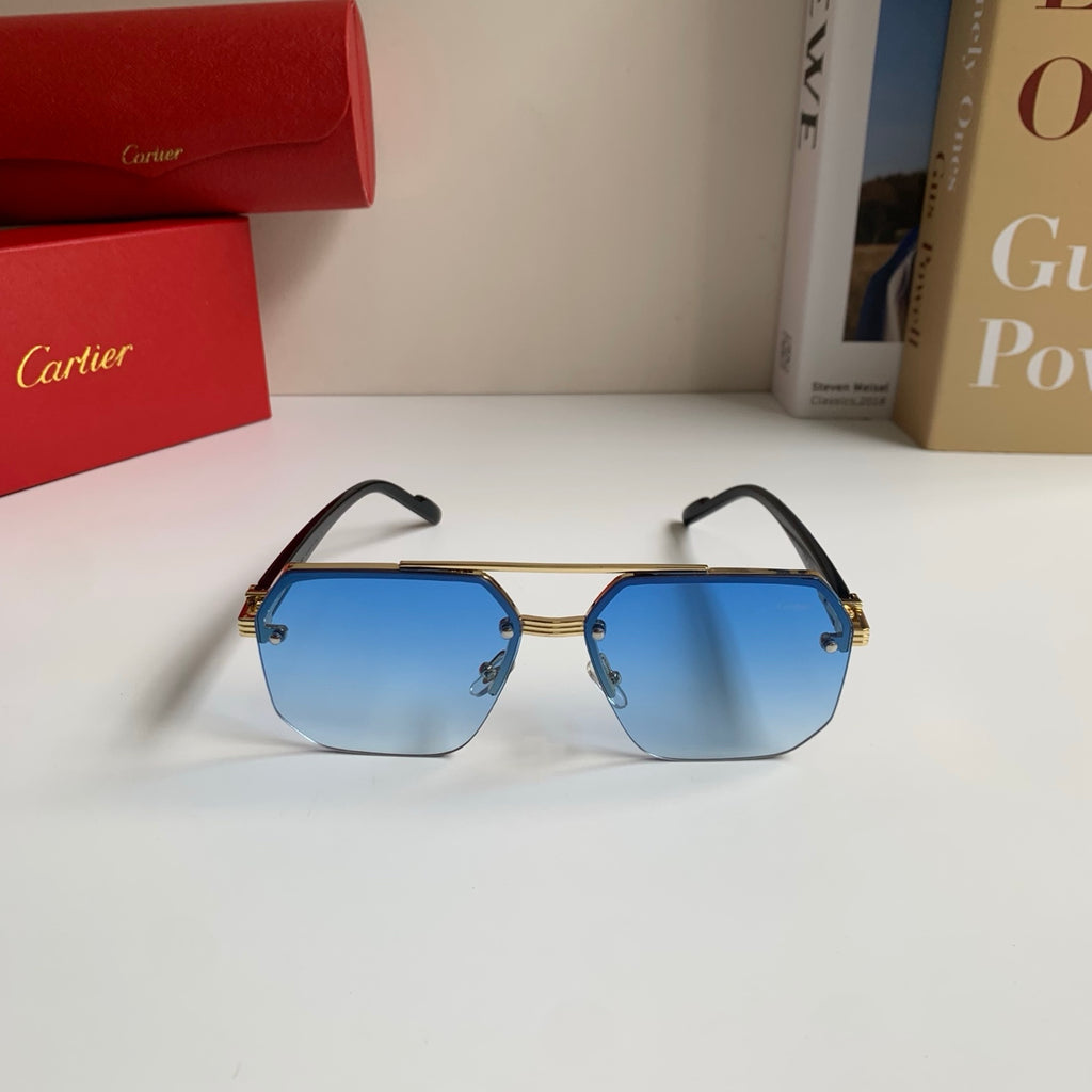 Cartier Square Blue Lens Sunglasses for Men & Women - detail image 3