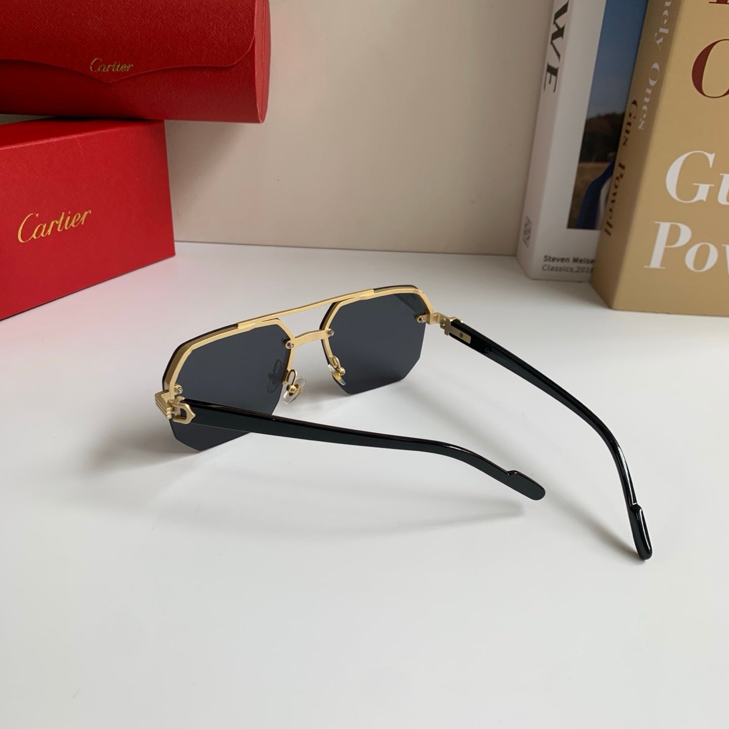 Cartier Square Silver Lens Sunglasses for Men & Women - 487202 - detail image 8