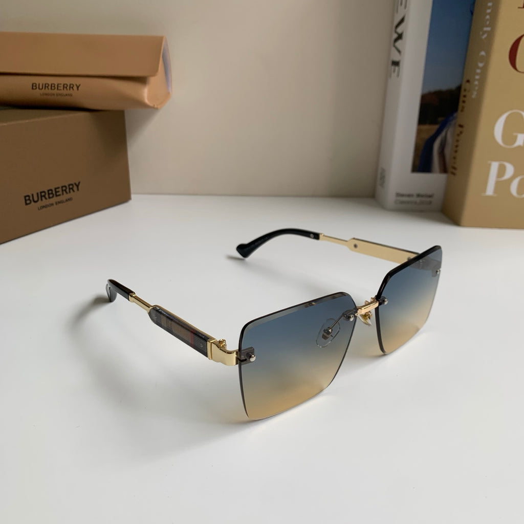 Burberry Metal Square Silver Lens Sunglasses for Men & Women - 432423