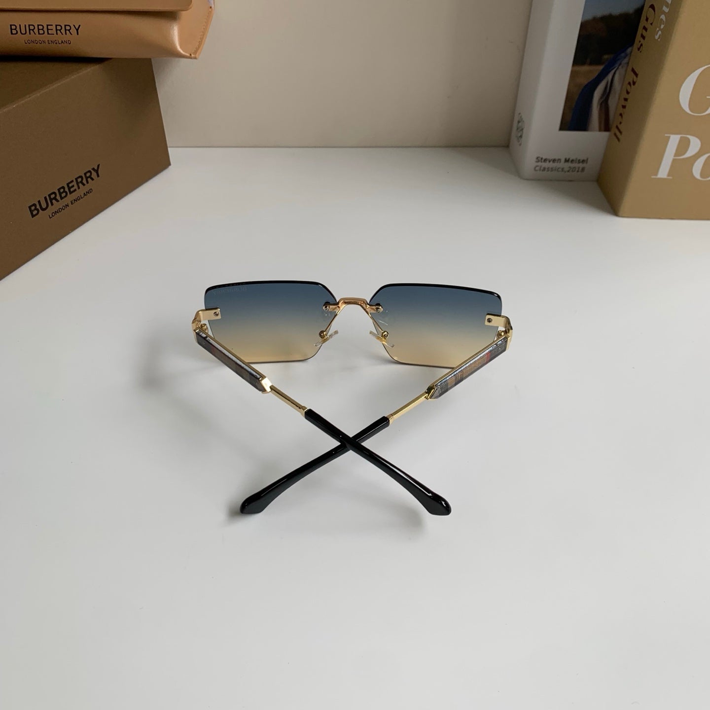 Burberry Metal Square Silver Lens Sunglasses for Men & Women - 432423 - detail image 9