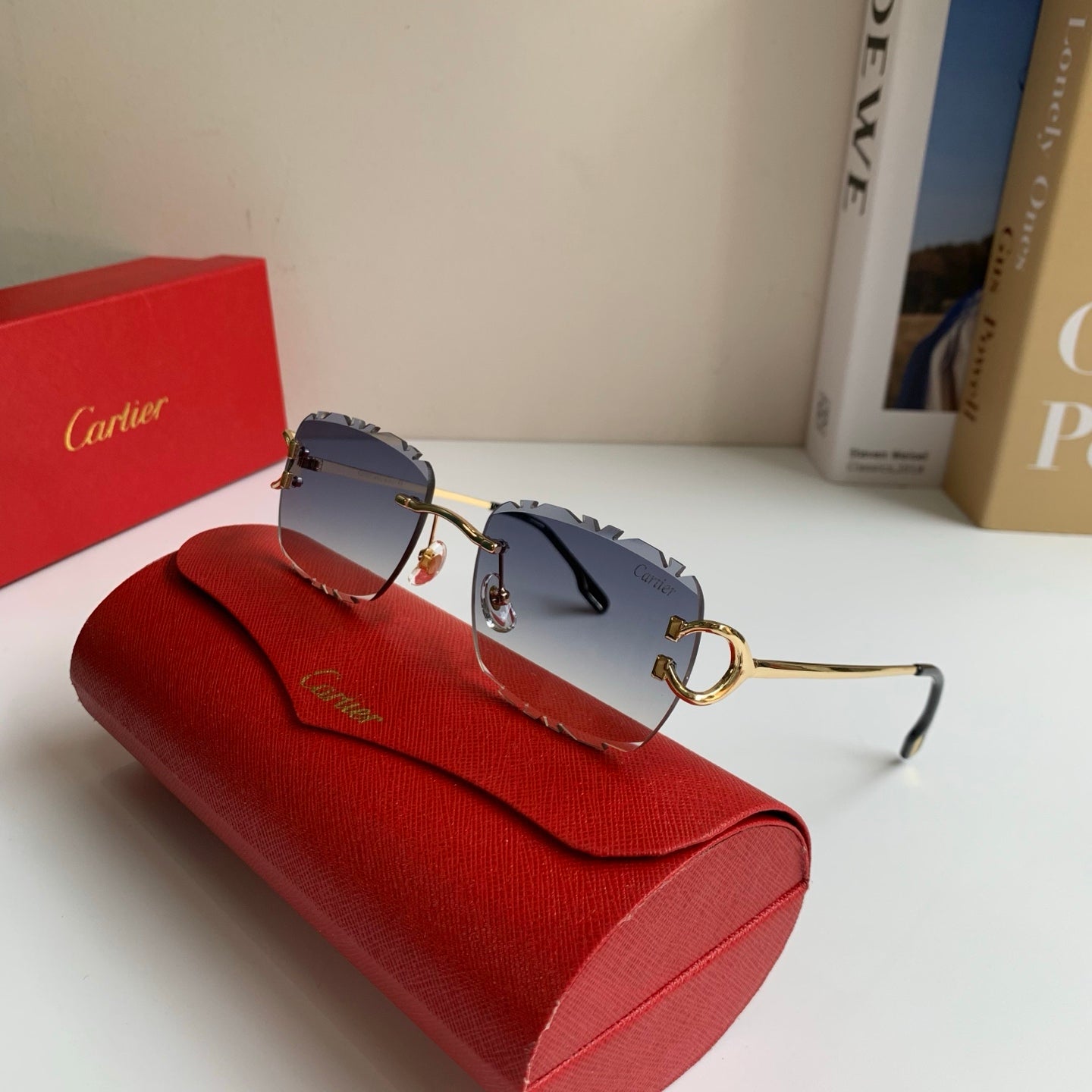 Cartier Lightweight Rimless Silver Lens Sunglasses for Men & Women - 432372 - detail image 5