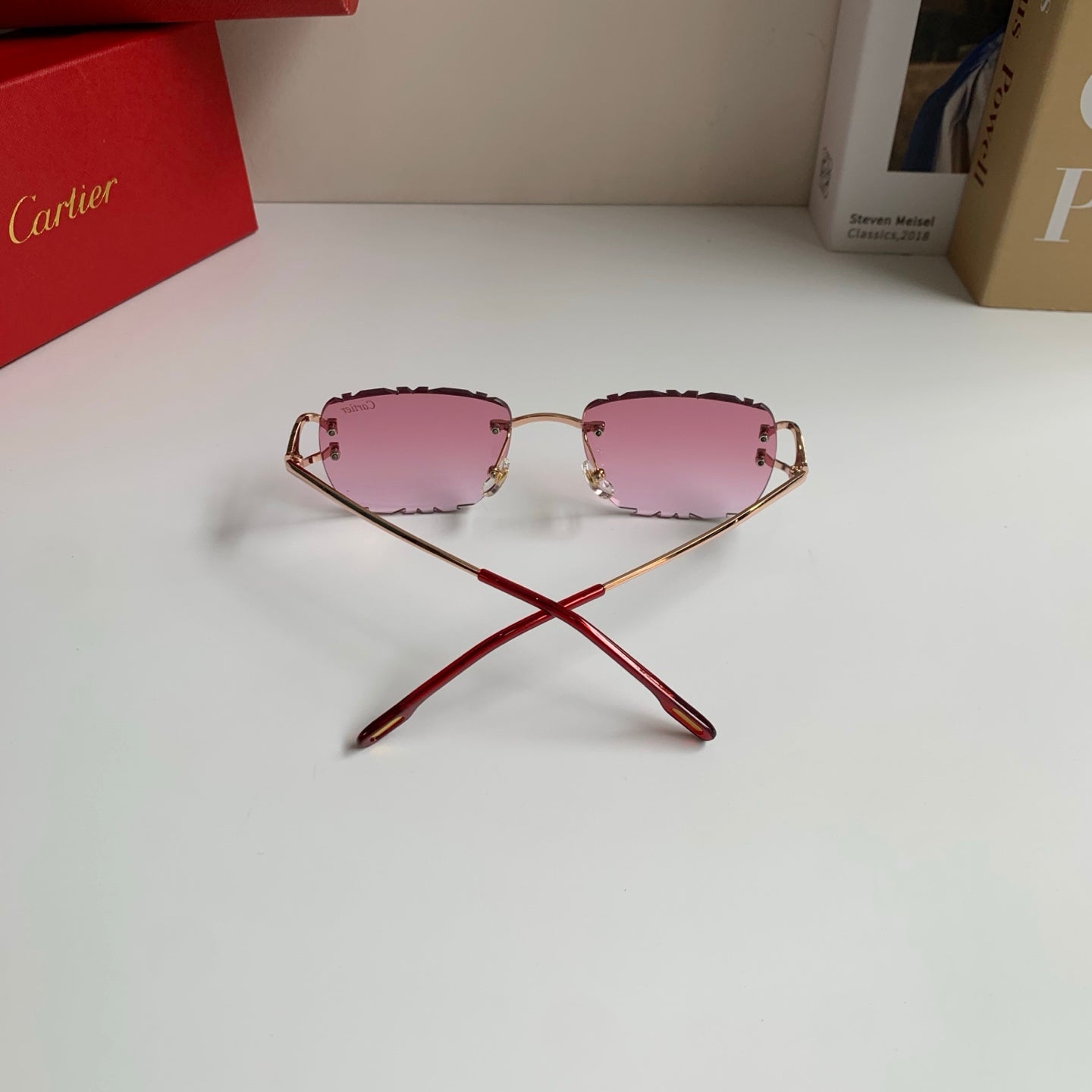 Cartier Lightweight Rimless Silver Lens Sunglasses for Men & Women - 432373 - detail image 7