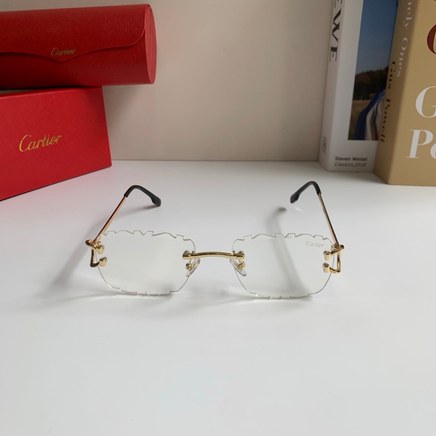Cartier Lightweight Rimless Silver Lens Sunglasses for Men & Women - 432374 - detail image 3