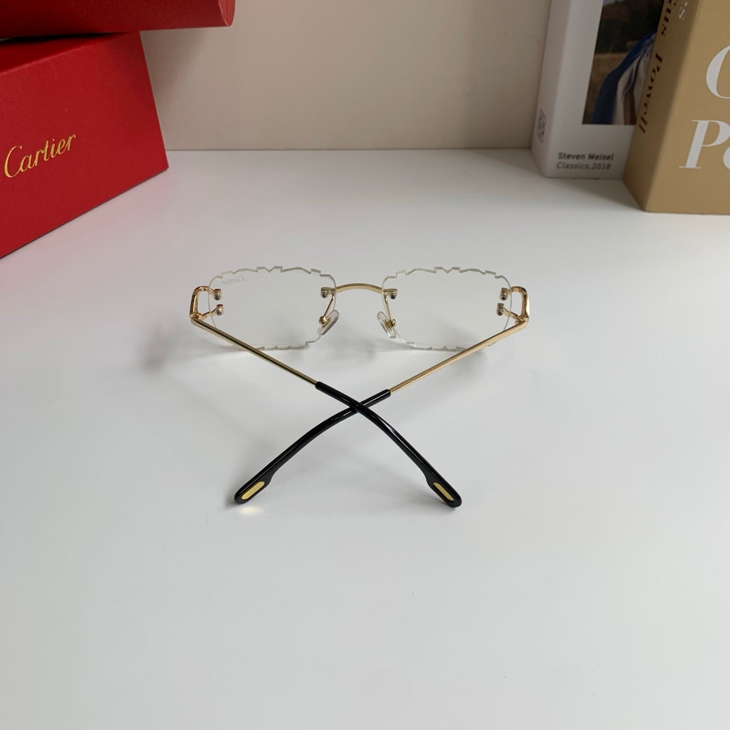 Cartier Lightweight Rimless Silver Lens Sunglasses for Men & Women - 432374 - detail image 8