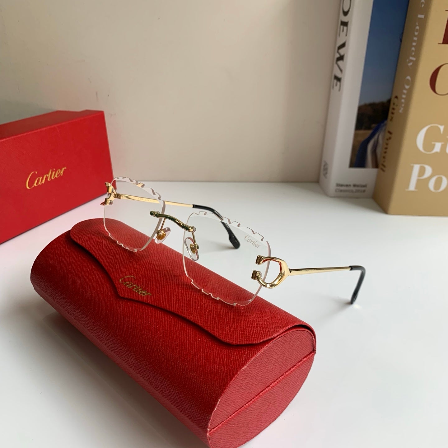 Cartier Lightweight Rimless Silver Lens Sunglasses for Men & Women - 432374 - detail image 5