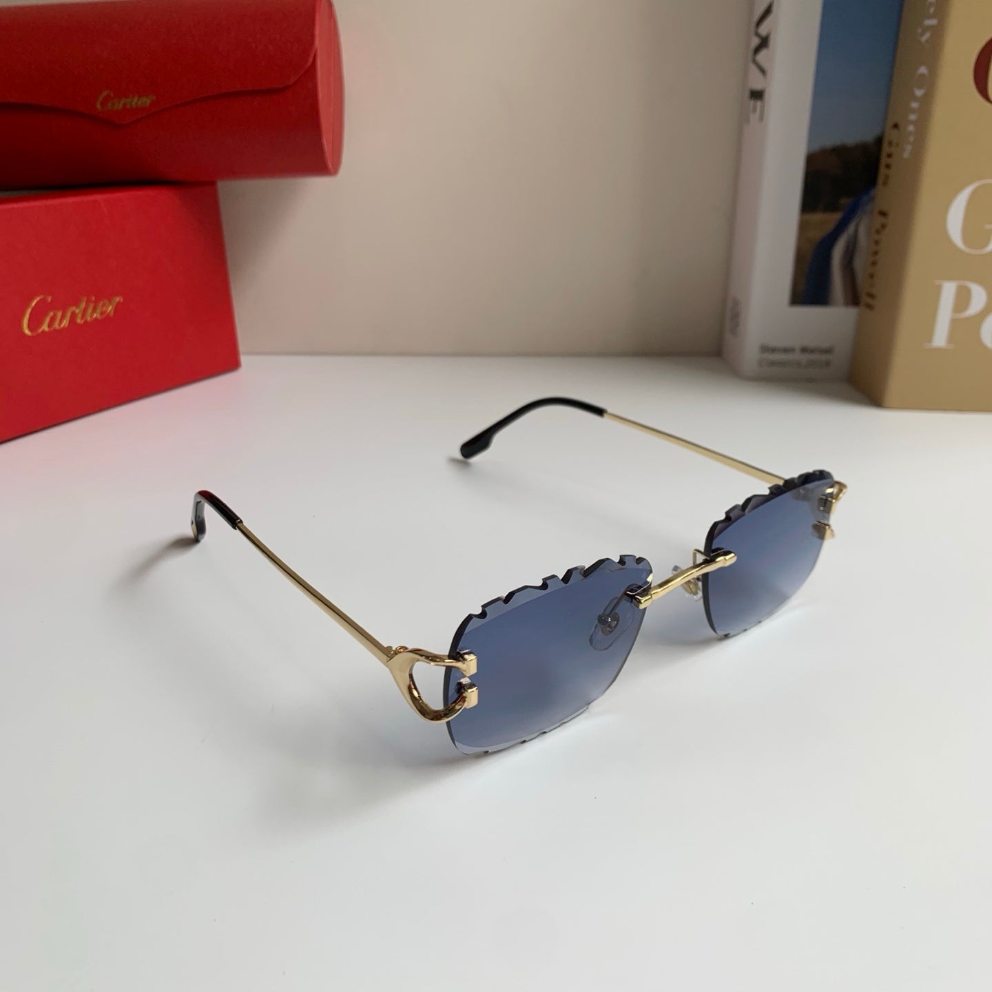 Cartier Lightweight Rimless Silver Lens Sunglasses for Men & Women - 432375