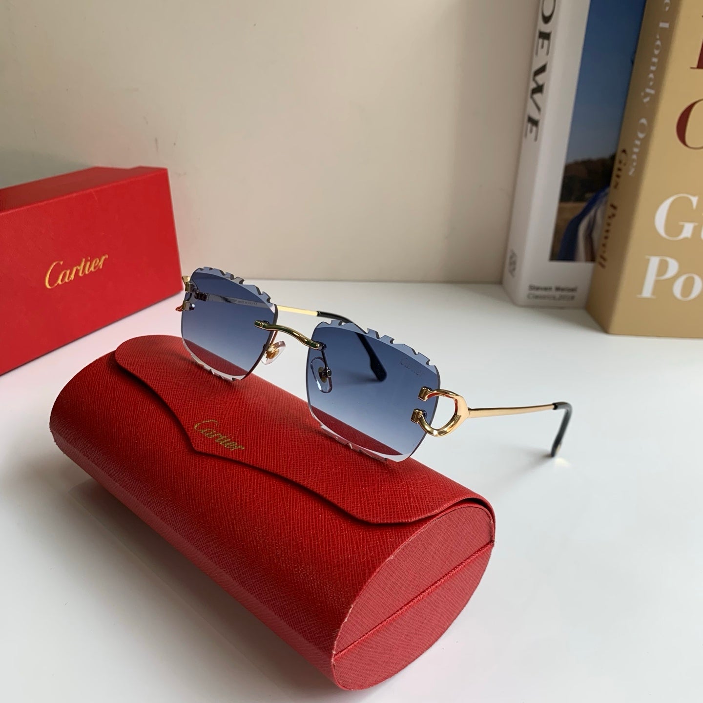 Cartier Lightweight Rimless Silver Lens Sunglasses for Men & Women - 432375 - detail image 4
