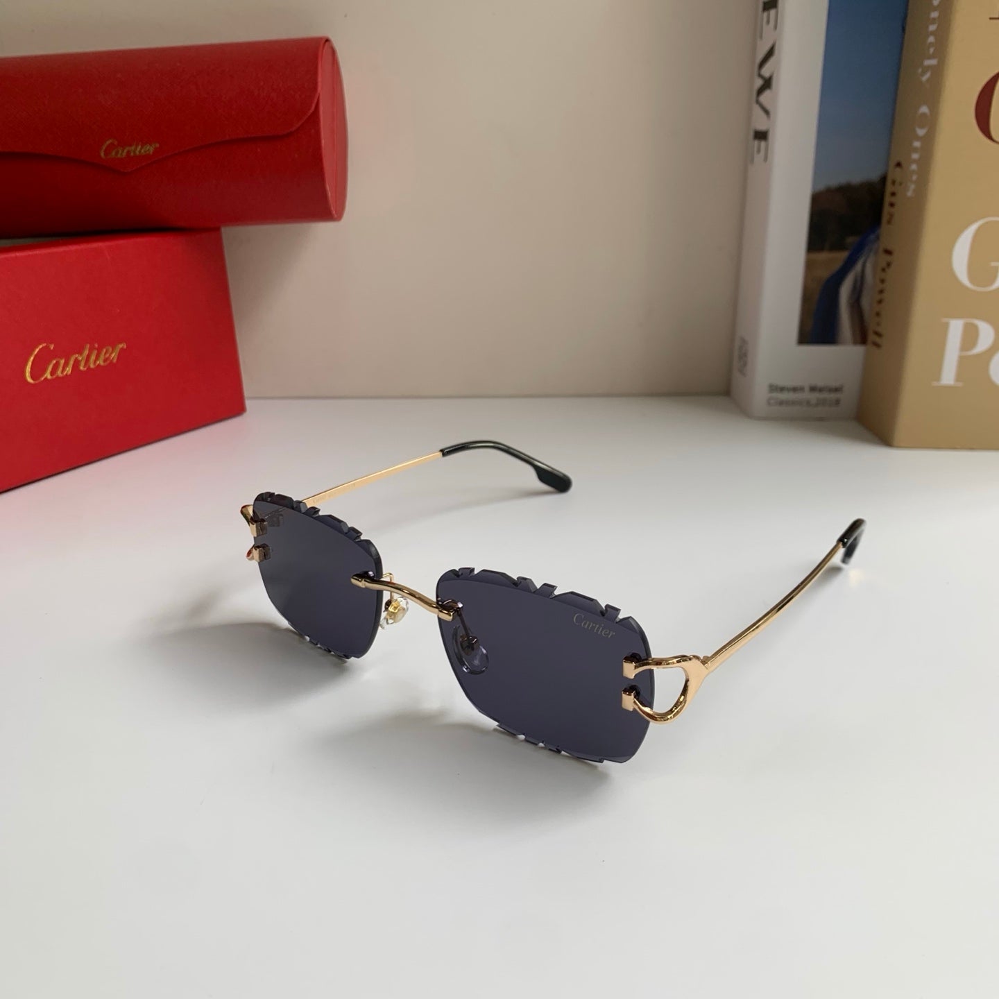Cartier Lightweight Rimless Silver Lens Sunglasses for Men & Women - 432377 - detail image 2