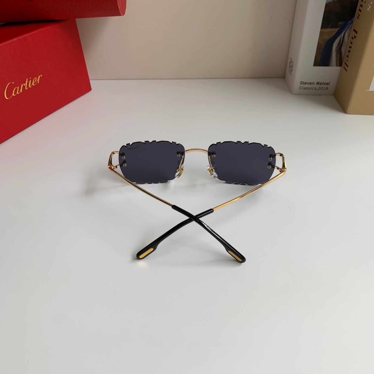 Cartier Lightweight Rimless Silver Lens Sunglasses for Men & Women - 432377 - detail image 6