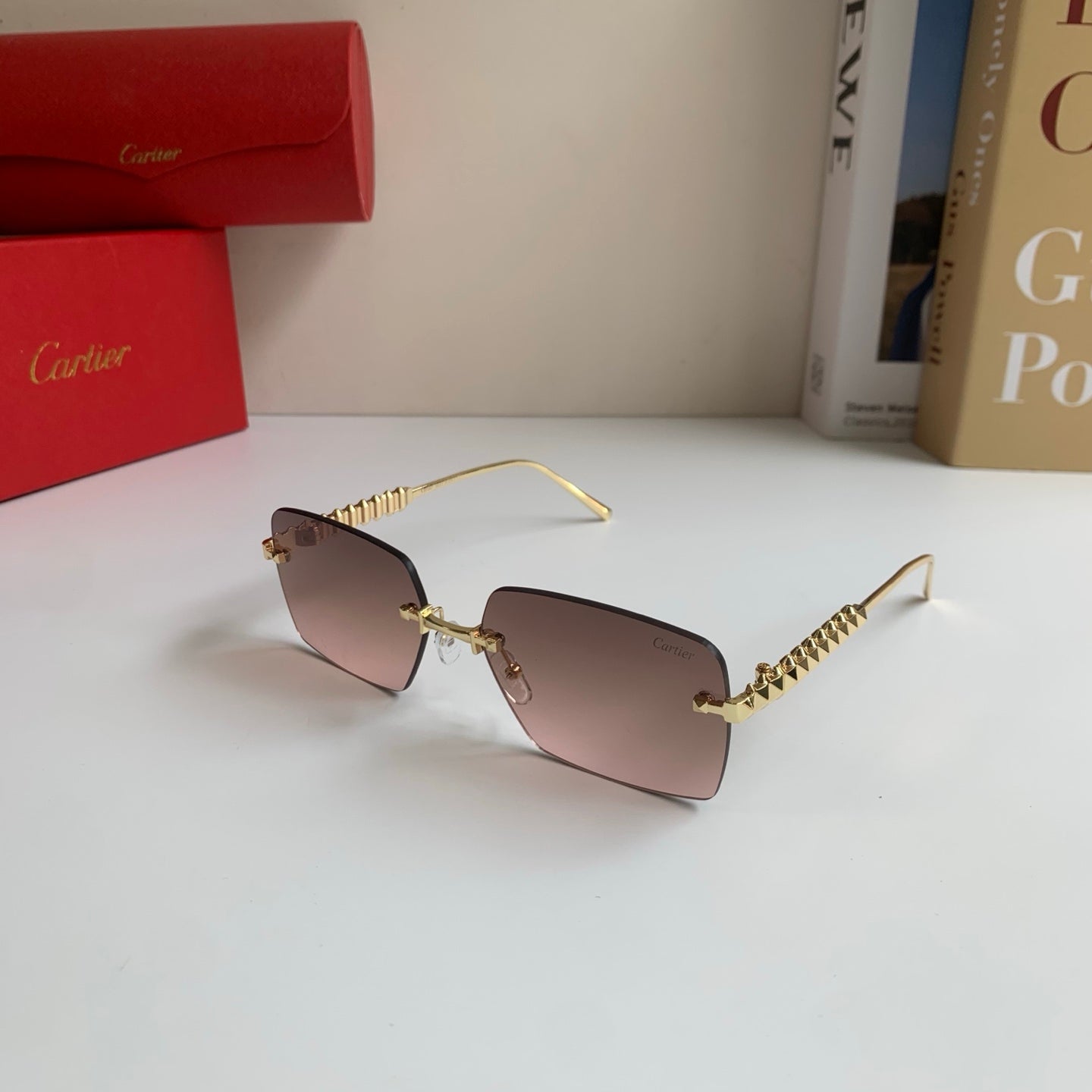 Cartier Lightweight Rimless Silver Lens Sunglasses for Men & Women - 449521 - detail image 2