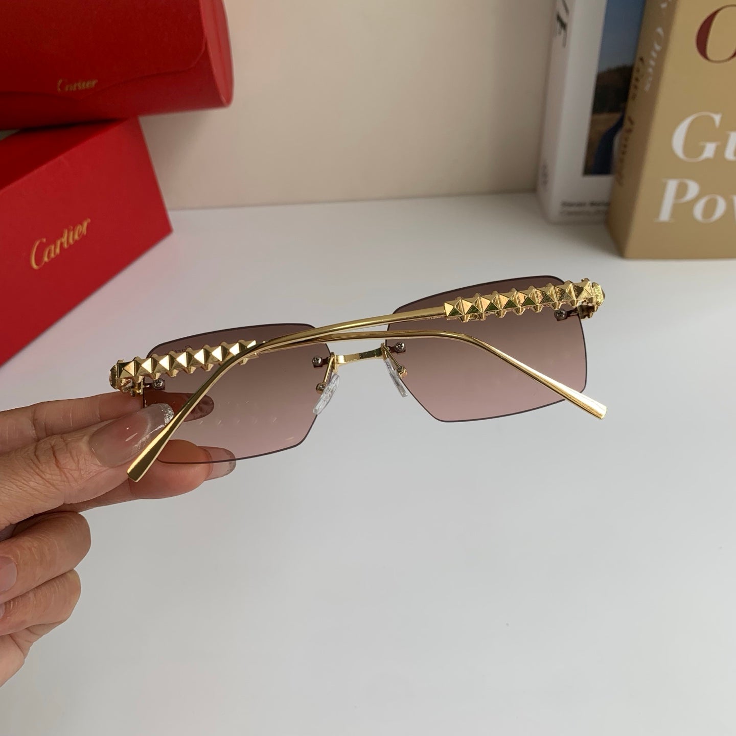 Cartier Lightweight Rimless Silver Lens Sunglasses for Men & Women - 449521 - detail image 6