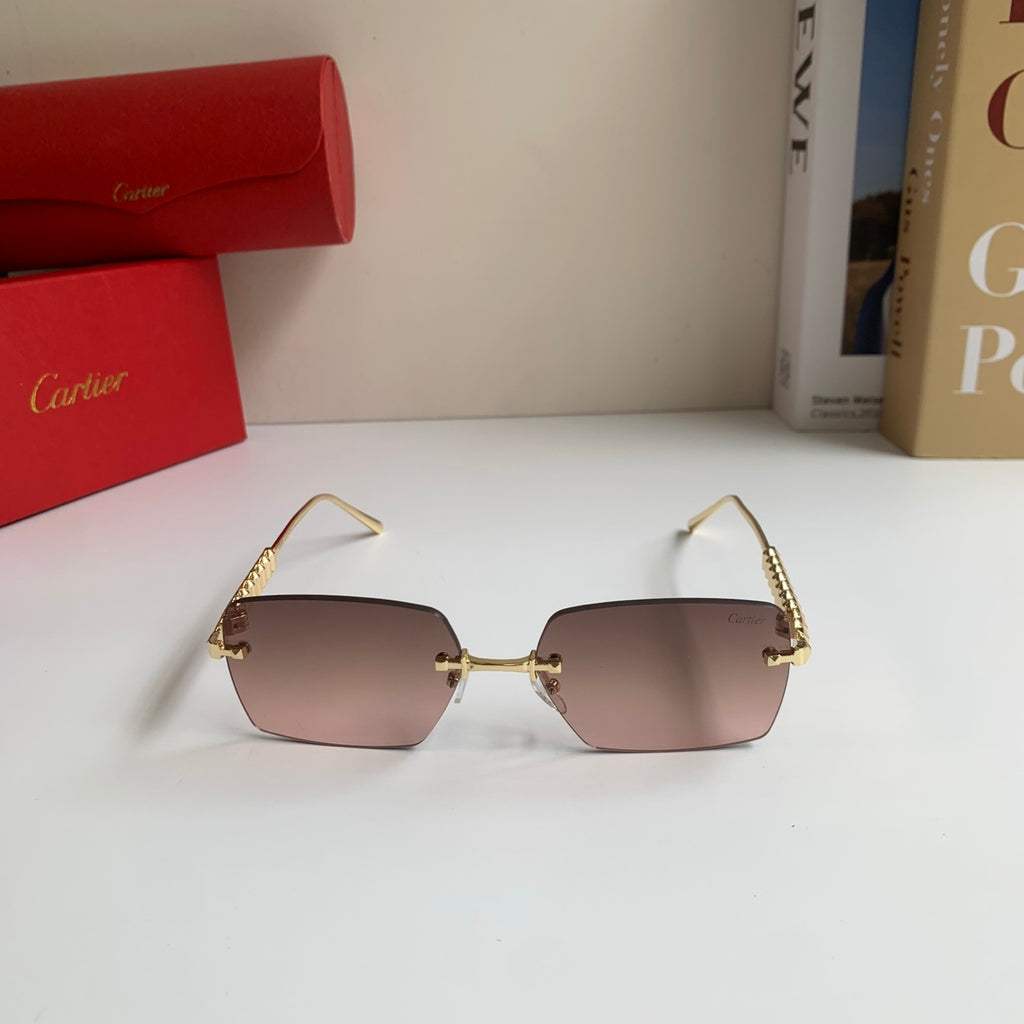 Cartier Lightweight Rimless Silver Lens Sunglasses for Men & Women - 449521 - detail image 3