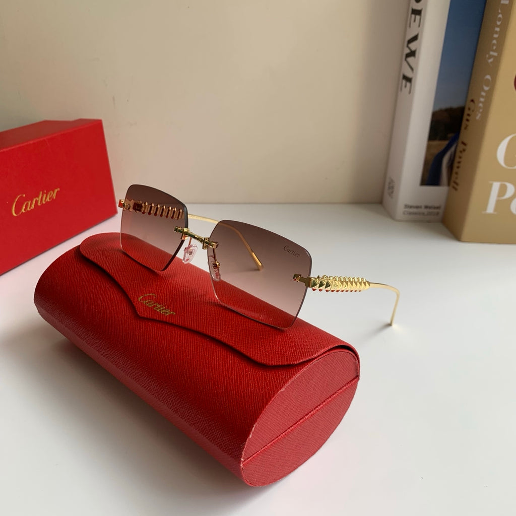 Cartier Lightweight Rimless Silver Lens Sunglasses for Men & Women - 449521 - detail image 5