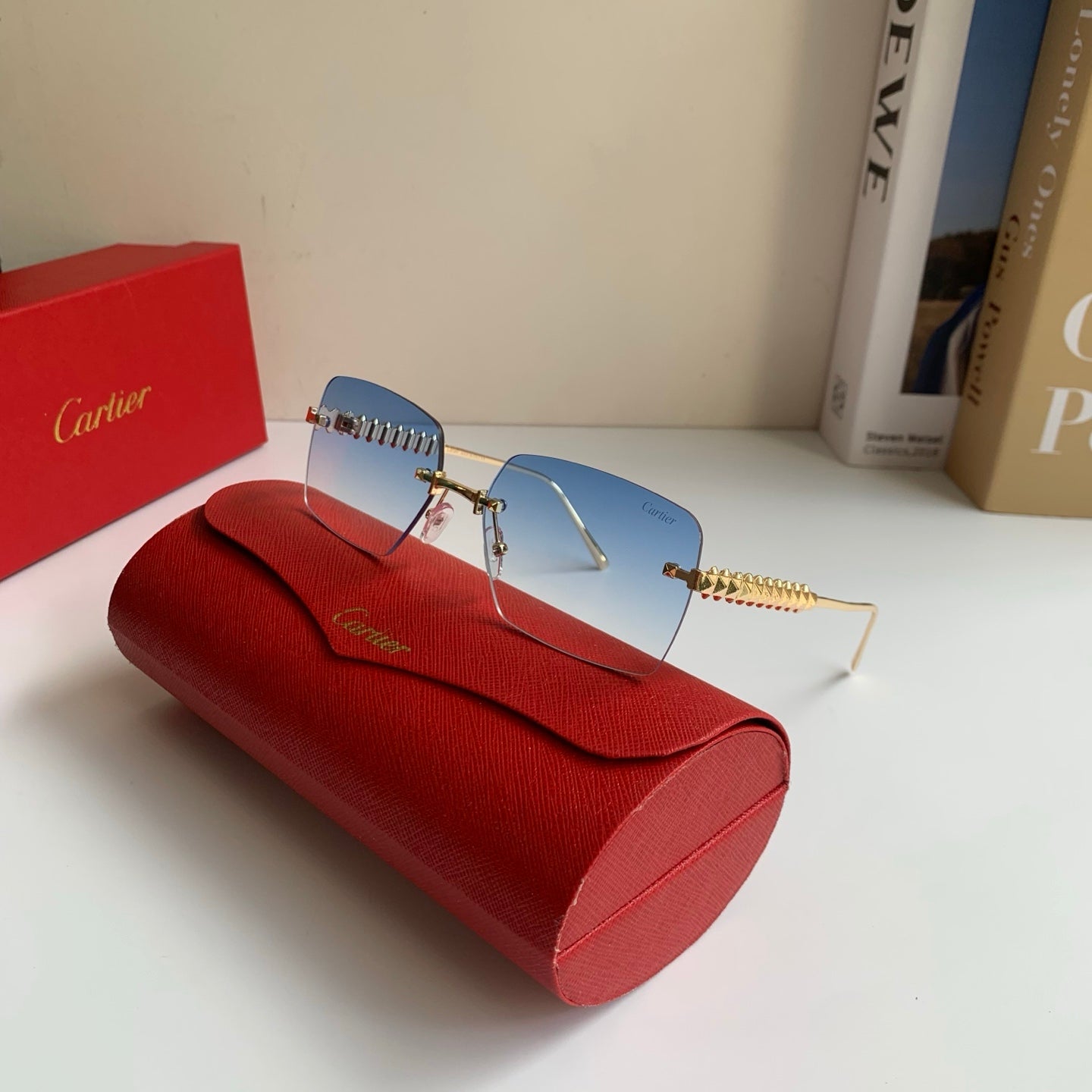Cartier Lightweight Rimless Silver Lens Sunglasses for Men & Women - 449522 - detail image 4