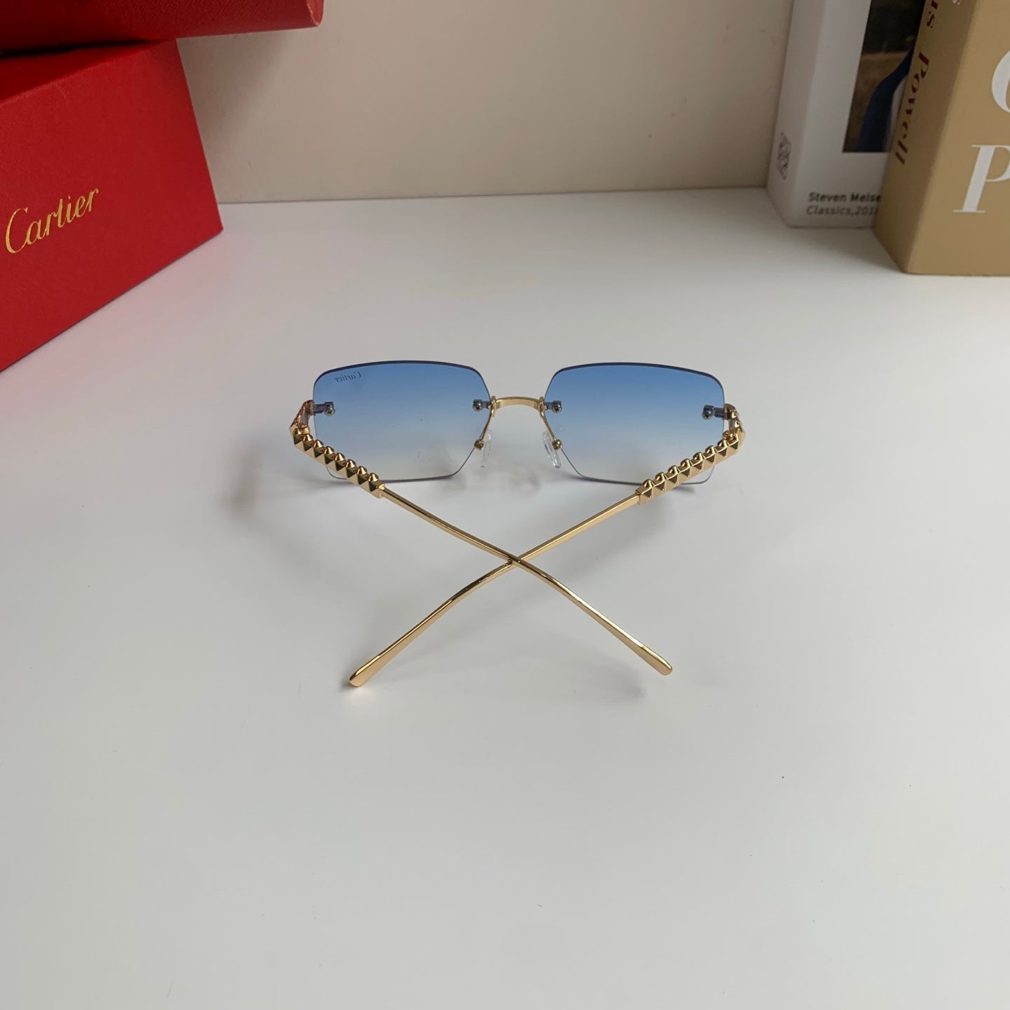Cartier Lightweight Rimless Silver Lens Sunglasses for Men & Women - 449522 - detail image 8