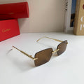 Cartier Lightweight Rimless Brown Lens Sunglasses for Men & Women - 449523