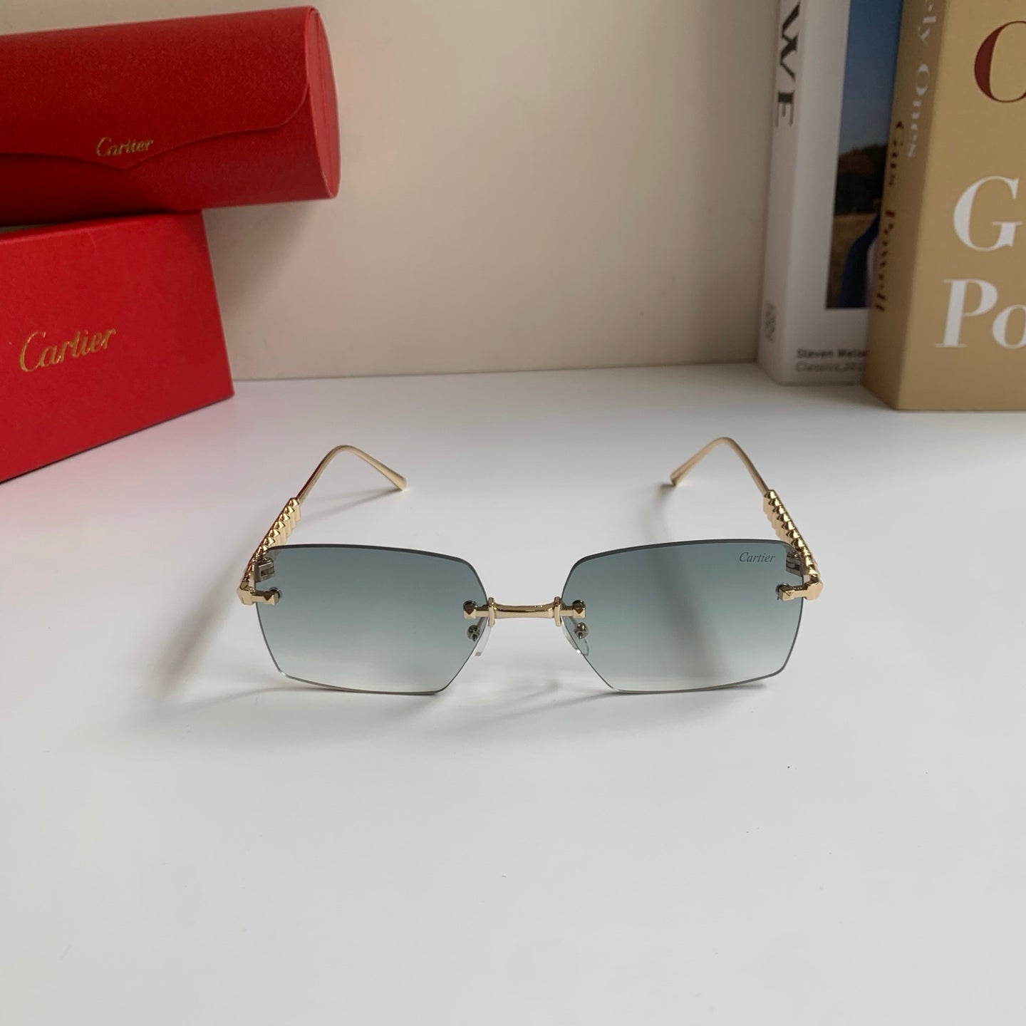 Cartier Lightweight Rimless Silver Lens Sunglasses for Men & Women - 449524 - detail image 3