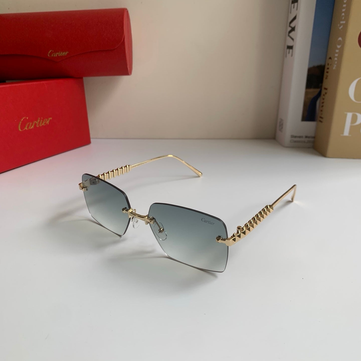 Cartier Lightweight Rimless Silver Lens Sunglasses for Men & Women - 449524 - detail image 2