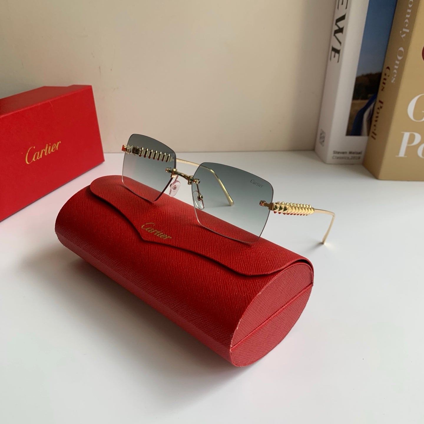 Cartier Lightweight Rimless Silver Lens Sunglasses for Men & Women - 449524 - detail image 5