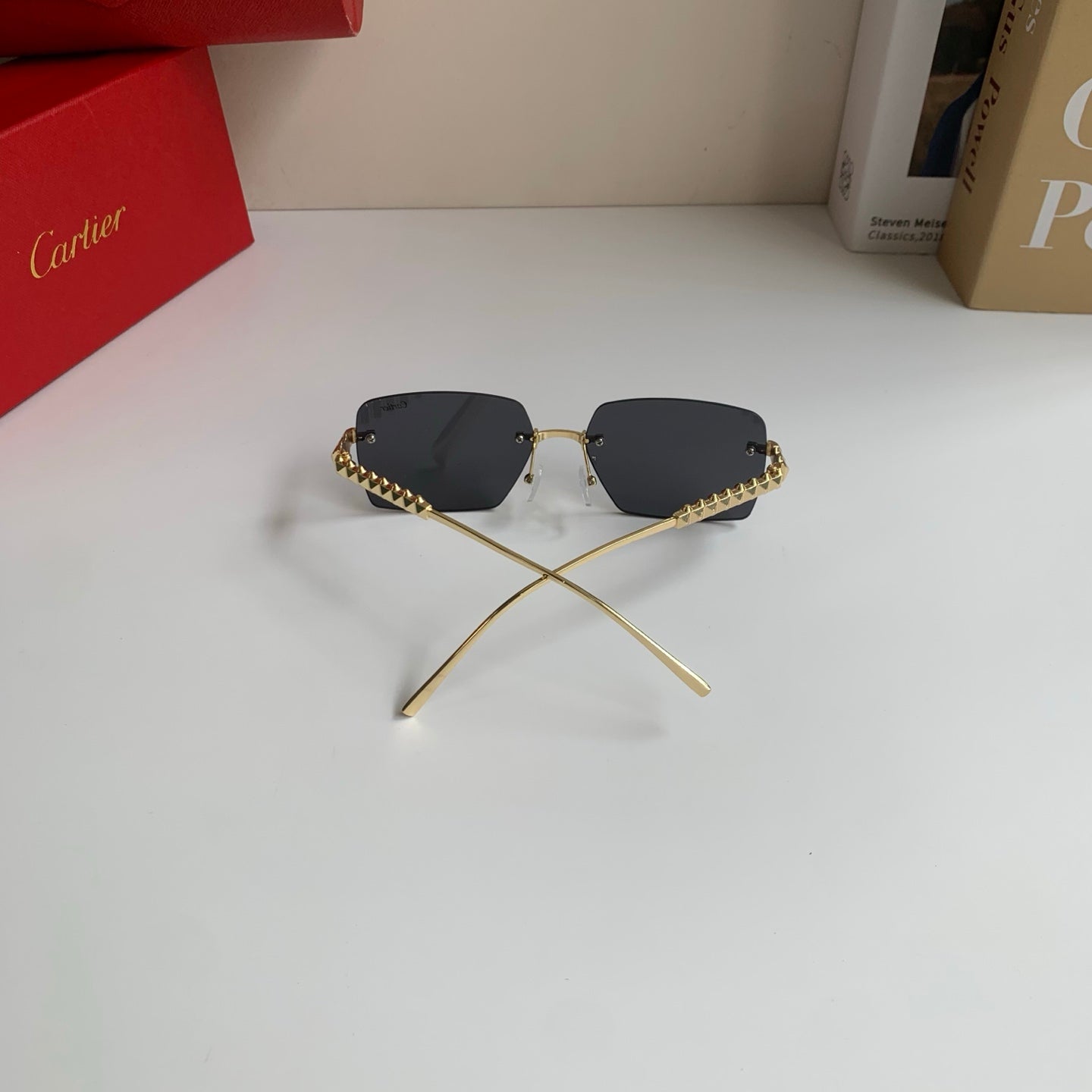 Cartier Lightweight Rimless Silver Lens Sunglasses for Men & Women - 449525 - detail image 6
