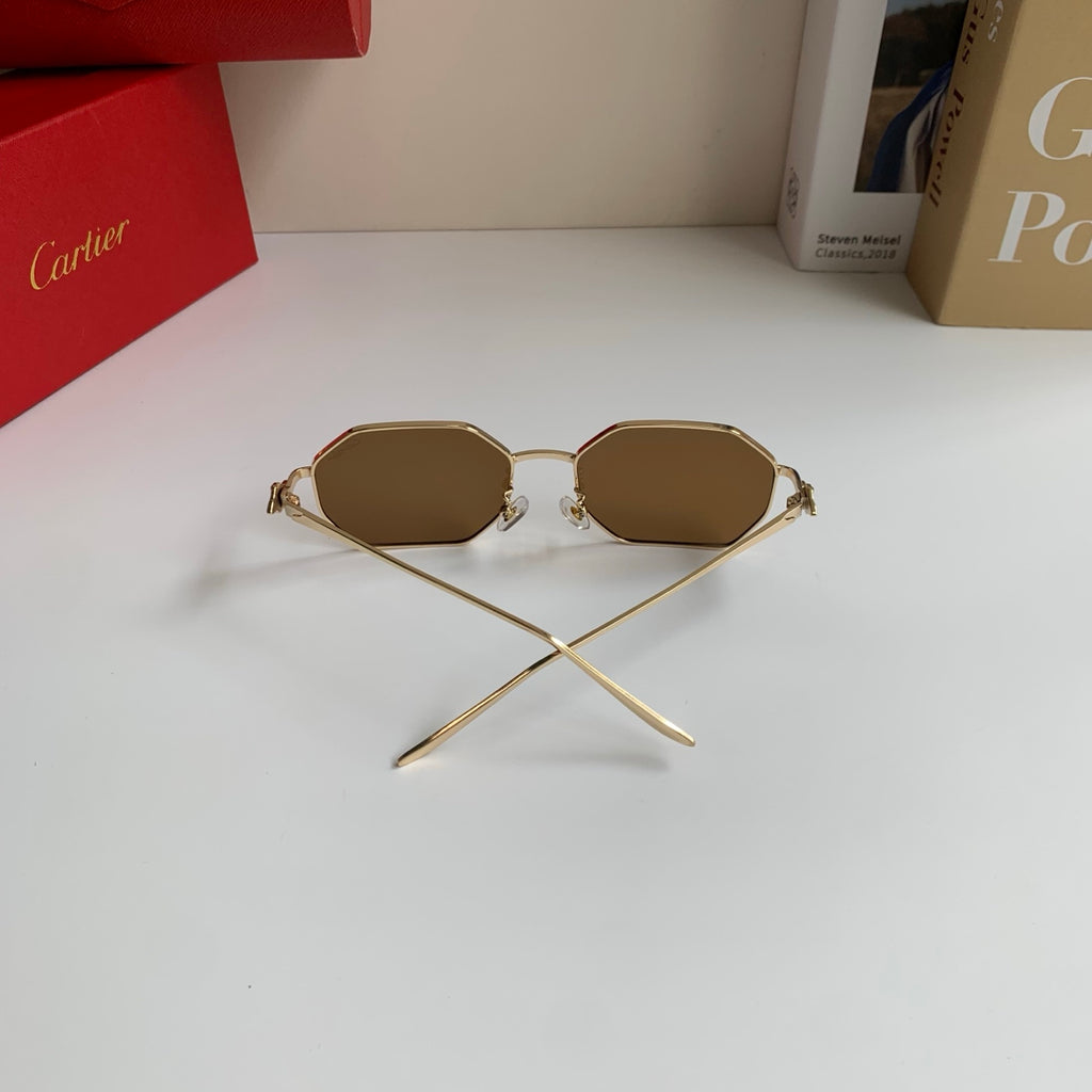 Cartier Metal Fashion Brown Lens Sunglasses for Men & Women - 465825 - detail image 8