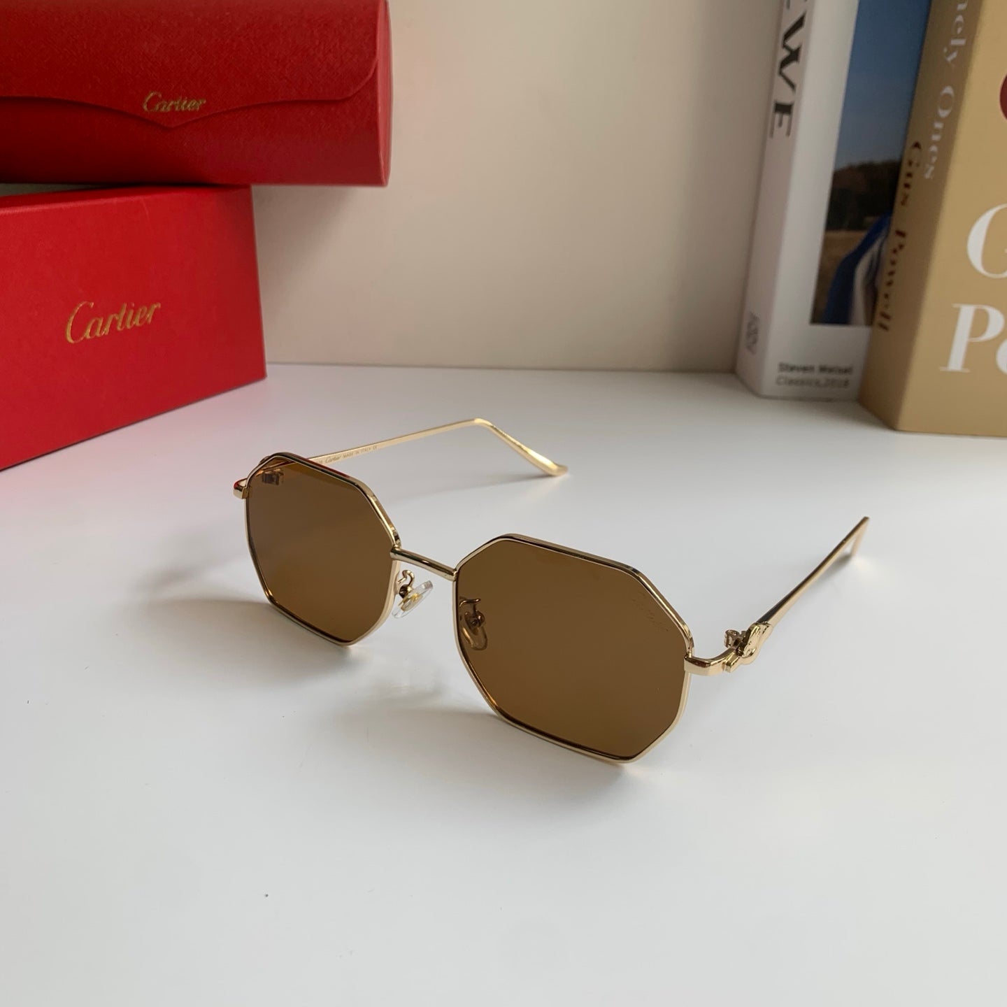 Cartier Metal Fashion Brown Lens Sunglasses for Men & Women - 465825 - detail image 2