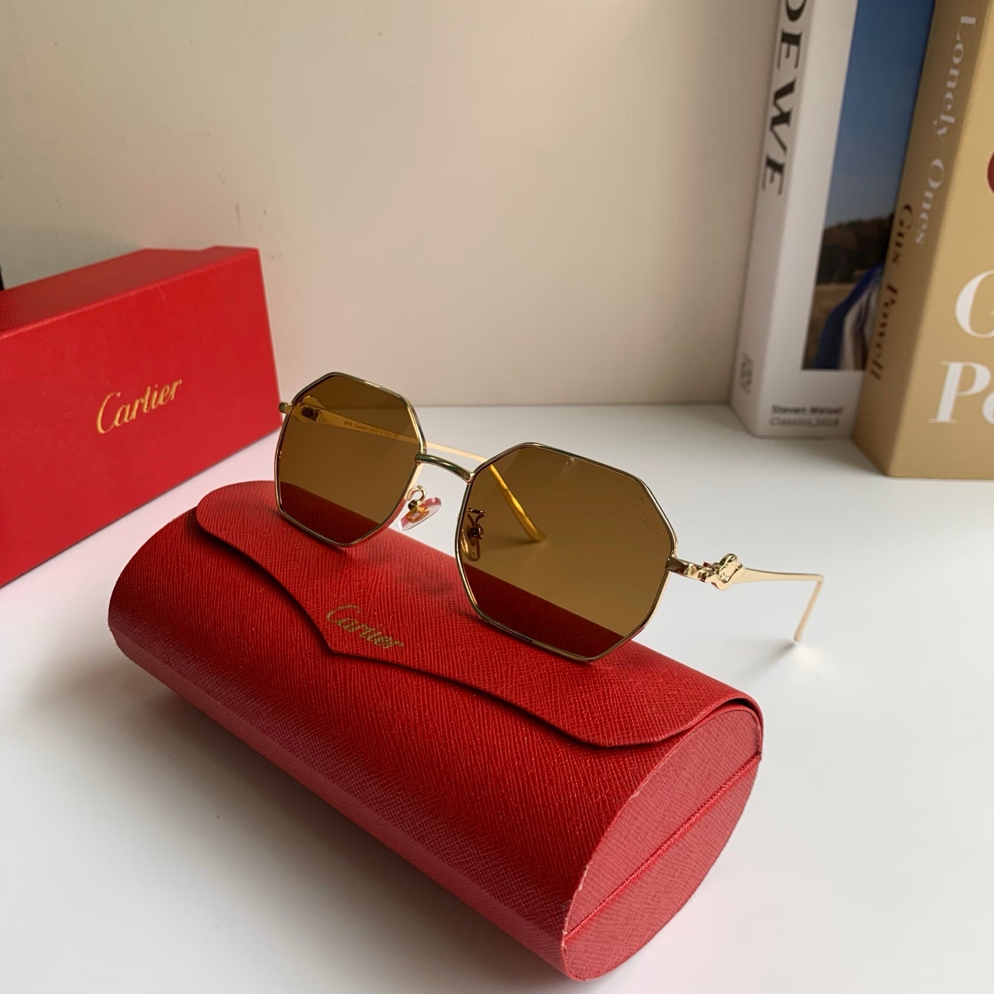 Cartier Metal Fashion Brown Lens Sunglasses for Men & Women - 465825 - detail image 5
