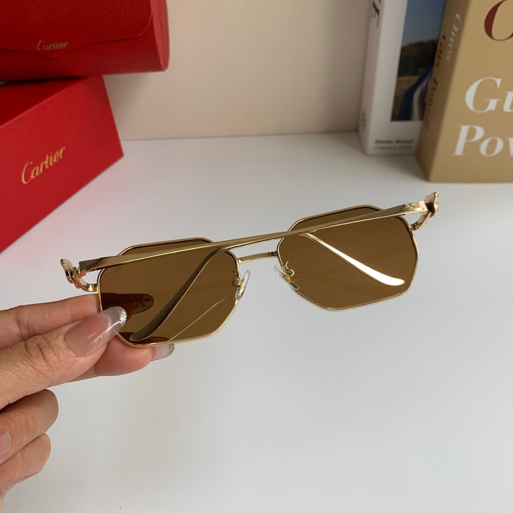 Cartier Metal Fashion Brown Lens Sunglasses for Men & Women - 465825 - detail image 6
