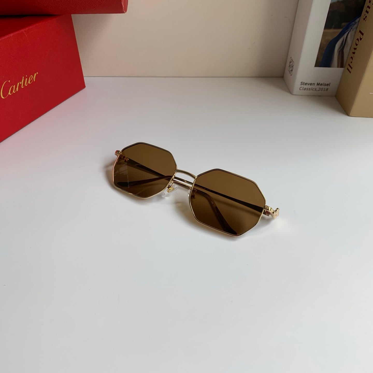 Cartier Metal Fashion Brown Lens Sunglasses for Men & Women - 465825 - detail image 4